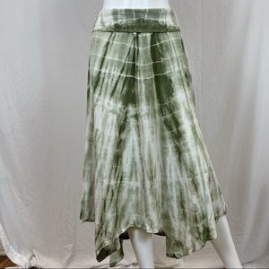 Magdalena tie dye maxi skirt handkerchief hem